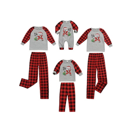 

Tretra Christmas Homewear Parent-child Wear Santa Claus Printed Long-sleeved Pajamas Set