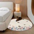 thumbnail image 2 of Round Rug 4Ft Washable Non-Slip, Beige Spring Floral Butterfly Circle Area Rugs for Living Room Bedroom, Farmhouse Flowers Botanical Indoor Floor Mats Carpet Runner for Home Decor Aesthetic, 2 of 8