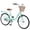 Green, variant on 24 Inch Folding Girls Bike for Women Teens, Single Speed Step-Through Cruiser Commuter Bicycle with Removable Wicker Basket, Dual Brakes