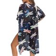thumbnail image 5 of HELLHERO Polyester Bathing Suit Cover Up for Beach One Size Free Size Long Kimono Cover Ups for Swimwear Women Dragonflies Starlit Night, 5 of 6