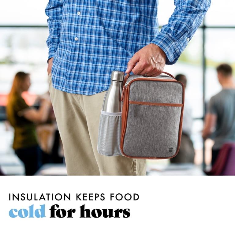 Acorn Street Vertical Insulated Lunch Bag, Gray photo 4