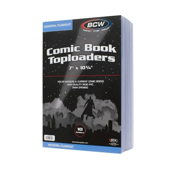 1 pack of 10 BCW 7" x 10 ¾" Current Comic Topload Holders