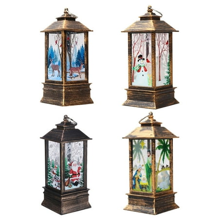 

1 Set 4 Pcs Christmas Light s Night Lights Shop Window Desktop Lights (Bronze)