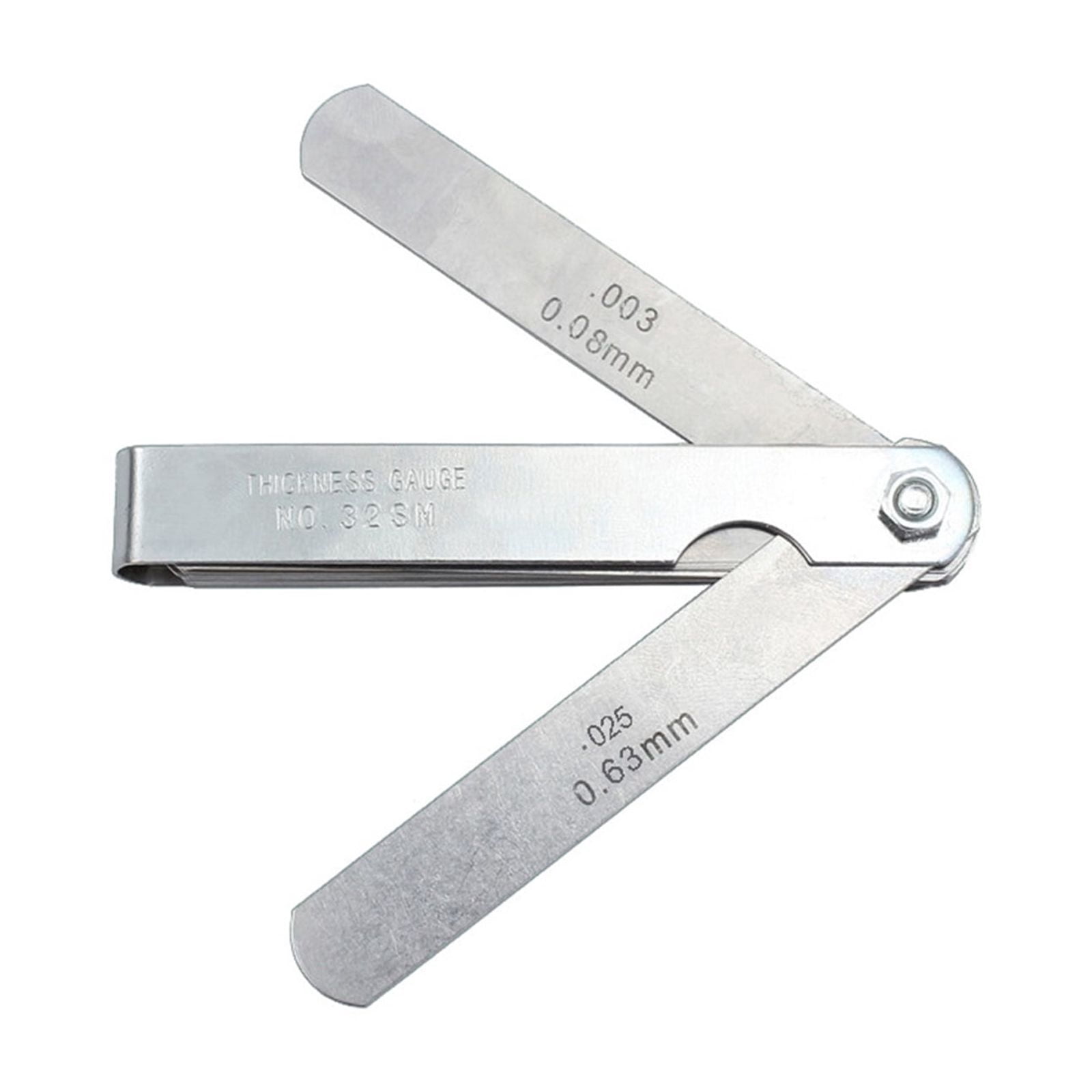 Feeler Gauge Metric Thickness Gauge Set Blade Gap Filler Tappet Valve Thickness Layout Tool Gages Metering 0.05-0.63mm 15 Blades