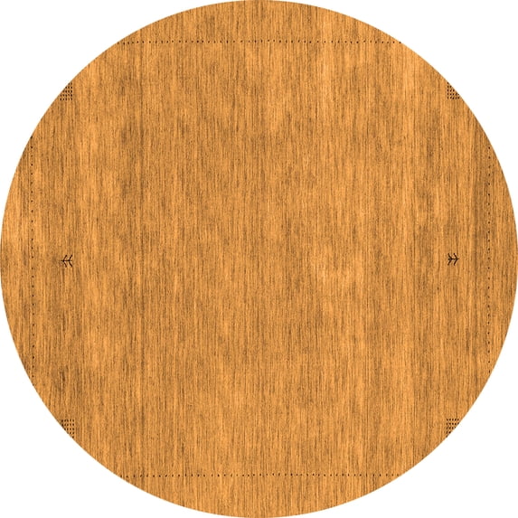 Ahgly Company Indoor Round Abstract Orange Contemporary Area Rugs, 3' Round