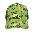 thumbnail image 2 of Picia Cute Green Frog Pattern Trucker Hat,Baseball Cap,Sun Protection Cap,Stylish Headwear,Leisure Cap,Outdoor Sports Cap, 2 of 7