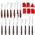 thumbnail image 2 of 22 PCS Palette Spatula Set, Stainless Steel Palette Tools and Plastic Scrapers, Painting Pallet Spatulas with Wooden Handle for Oil Painting, Acrylic Color Mixing Texturing, 2 of 6