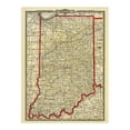 thumbnail image 6 of 1888 Indiana State Map - Vintage Map of Indiana Wall Art - Vintage Indiana Map Poster with County, City, Town and Railroad Map - Indiana Wall Map, 6 of 8