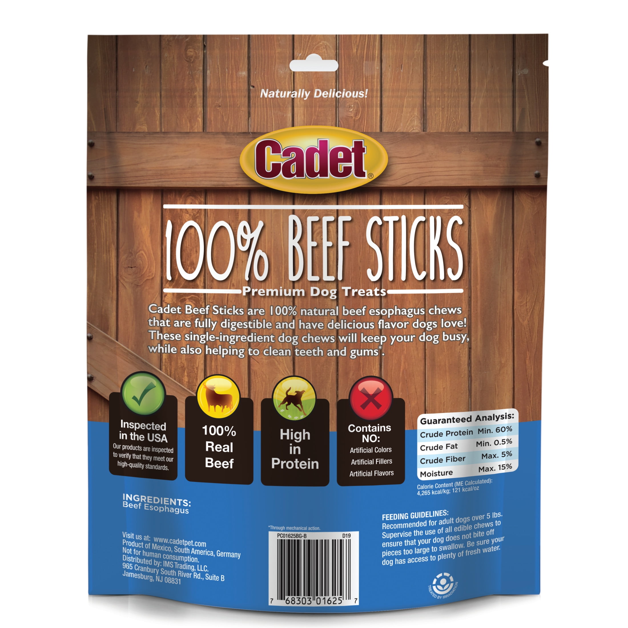 Cadet Dry Beef Sticks Healthy All Natural Chew Treats for Dogs 12 oz