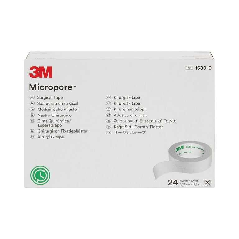 3M Micropore Surgical NonSterile Tape, 1/2 Inch X 10 Yard (Pack of 24)
