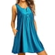 thumbnail image 4 of Vestido de mujer Chaleco con botones plisados ​​Camiseta Vestido informal sin mangas con bolsillo, Cian oscuro, XL Vogacara AP002060-34, 4 of 6