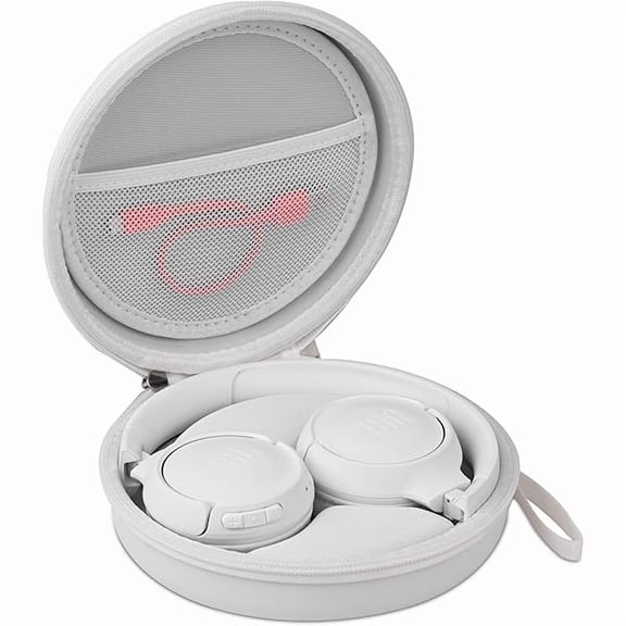 mjw001 Headphone Case for JBL Tune 510BT 520BT, Hard Portable Headphone Carrying Case, Over Ear Headphone Storage Protective Case (White)