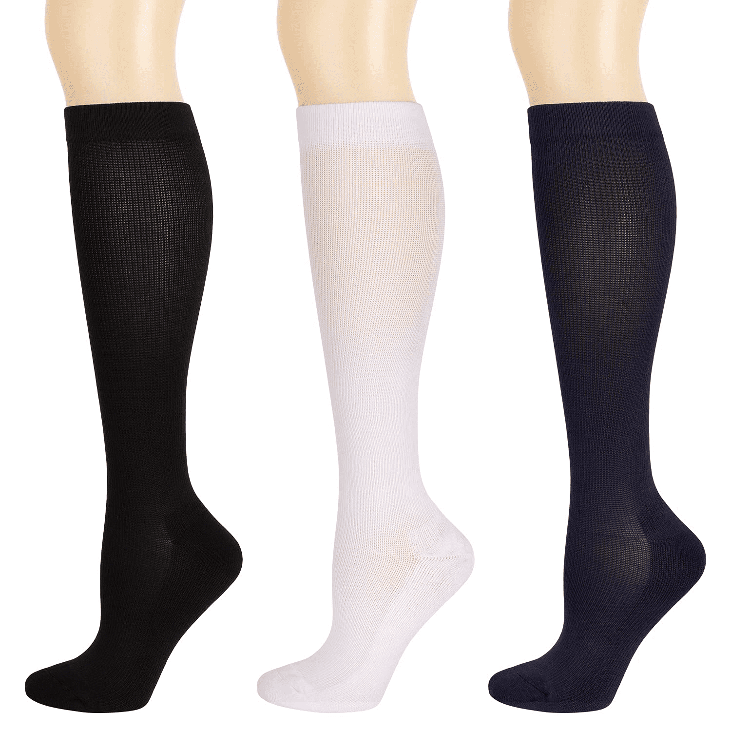 Thick Moisture Wicking Travel Socks for Airplane Flights 3 Pairs Bamboo Compression Socks 8