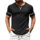 thumbnail image 1 of Playera Elvqul Hombre Stretch Deportivas Casuales Negro Liso Manga Corta Cuello Redondo, 1 of 5