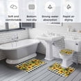 thumbnail image 5 of Sunflower Bath Mat 3 Piece Bathroom Rug Set, Rustic Brown Country Star Black Checkered Non Slip Bath Rug Contour Mat and Toilet Lid Cover, Absorbent Shower Mats Soft Bath Rugs and Mats Sets, 5 of 8