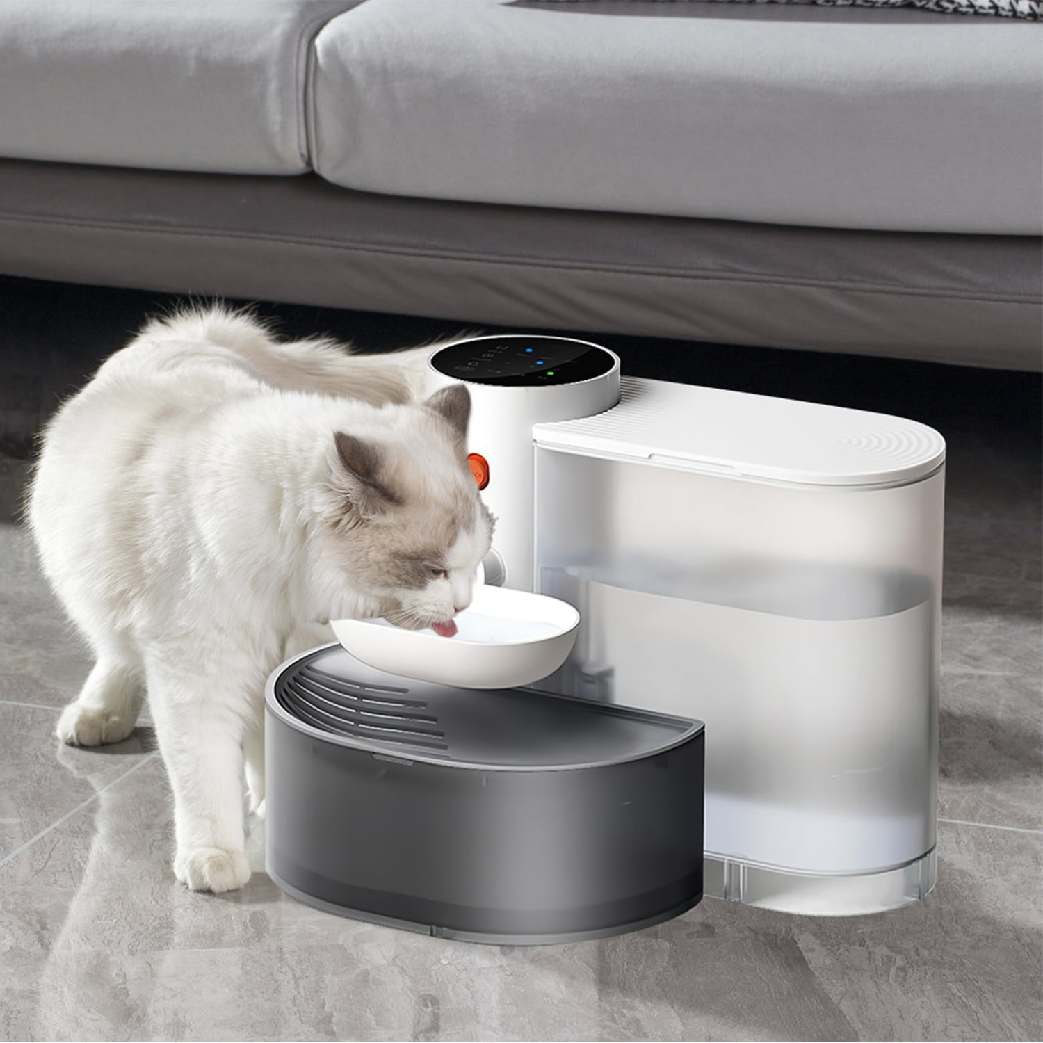 Zorpupoa 1Pc Smart Automatic Water Fountain for Cat Dog 3L 101OZ Pet Water Dispenser Cordless Rechargeable Dog Water Fountain Self-Refill with 3 Adjustable Volume 3 Time Intervals Touch Control