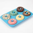 thumbnail image 3 of Premium Silicone Donut Pan 2-Pack of Non-Stick Food Grade Silicone baking mold with 6 molds of Making Tray perfect-yellow+blue, 3 of 5