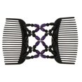 thumbnail image 3 of Peines Dobles Elásticos 2pcs con Joyería Del cabellero de s Pinzas de cabellero de Soledad Peines para el cabello con cuentas para mujer, 3 of 10