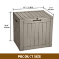 thumbnail image 2 of Uforic 30 Gallon Outdoor Storage Box, Weatherproof Lockable Resin Deck Box for Patio Furniture, Pool Accessories, Garden Tools and Supplies, Brown, 2 of 9