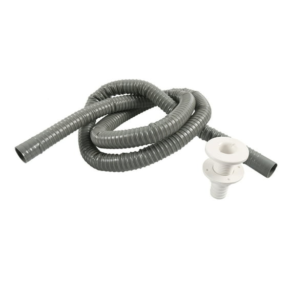 4Pcs Bilge Pump Installation Kit for 29mm Outlets Marine Plumbing Kit with 6 ft Flexible PVC Hose 2 Hose Clamp 1 Thru Hull Fitting for Boat Pool Liquid Transfer