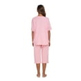 thumbnail image 6 of ANLIQI Women's Cotton Capri Pajama Sets Soft Short Sleeve Sleepwear with Pants Two-Piece Pjs with Pockets(Pink, Medium), 6 of 8