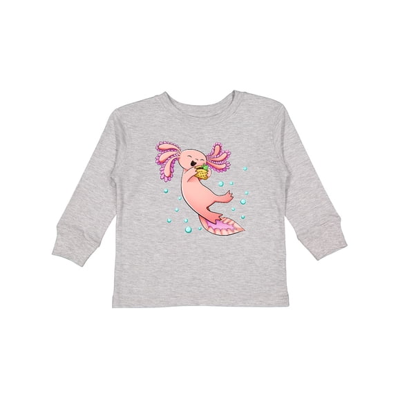 Inktastic Cute Axolotl Loves Tacos Boys or Girls Long Sleeve Toddler T-Shirt