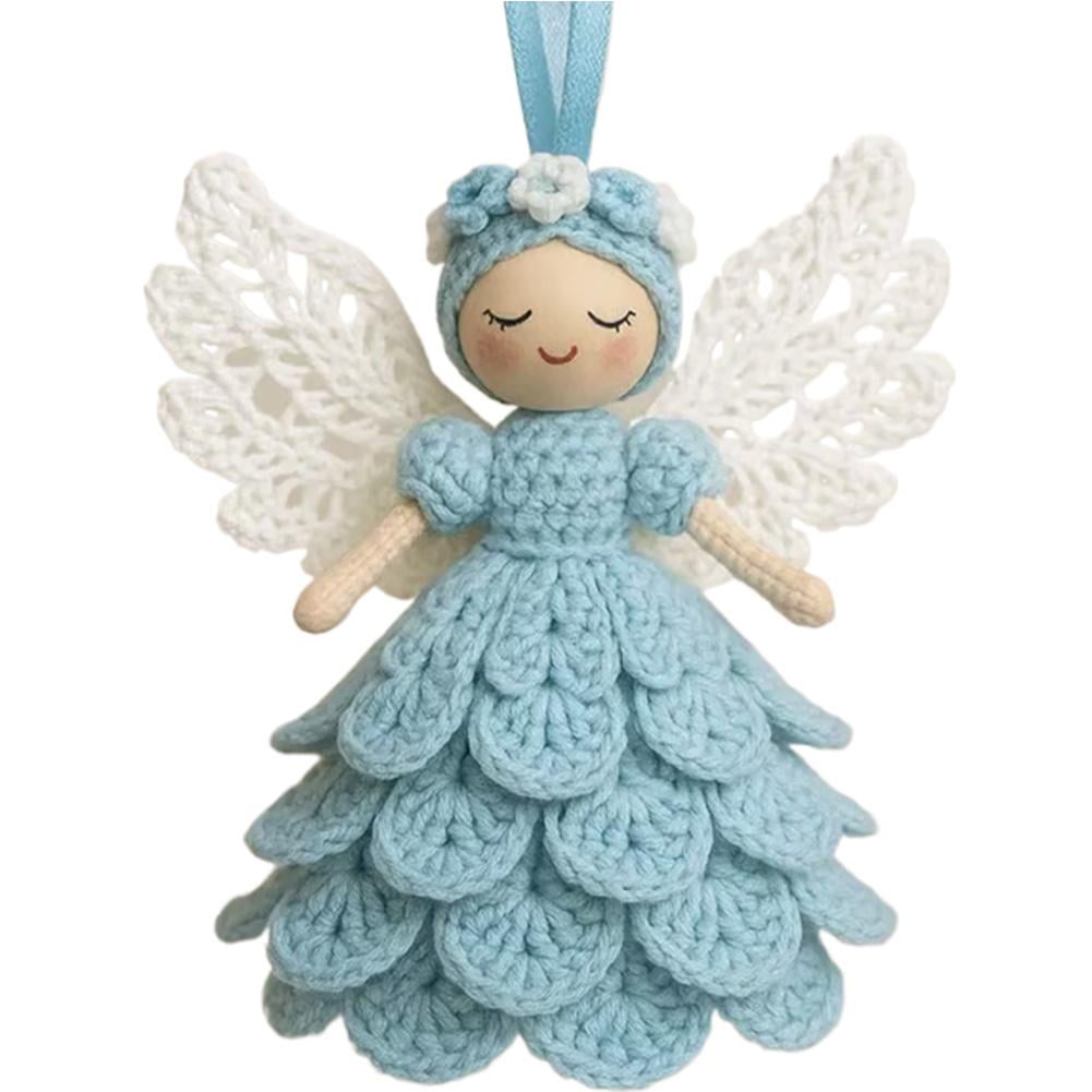 Kit De Crochet Pour Ornement Ange En Laine - Taille Environ 15 Cm - Loisir Créatif Débutant, Décoration Noël Ou Maison