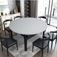 thumbnail image 6 of Round Fitted Tablecloth,Flannel Table Cloth With Elastic Edge,water Proof Oil Proof PVC Table Cover For Living Room Dining Room-F-150cm~180cm, 6 of 7