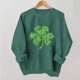 thumbnail image 2 of Tops de Cuello Redondo para las Mujeres Día de San Patricio Impreso Suéter de Manga Larga Invierno Suéter Casual, 2 of 6