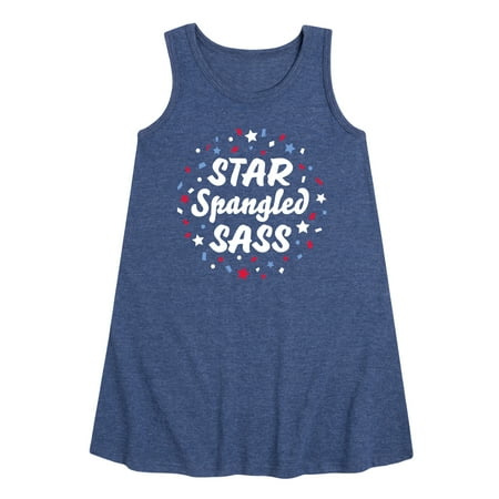 

Instant Message - Star Spangled Sass - Toddler & Youth Girls A-line Dress