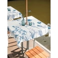 thumbnail image 2 of Outdoor Tablecloths with Umbrella Hole & Zipper, Blue Spring Floral 54x54 Inch Square Tablecloths, Summer Flowers Botanical Elegant Waterproof Table Cloth, Patio/Pool/Picnic Table Covers, 2 of 8