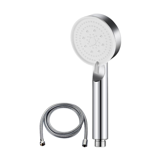 Cabezal de ducha de 5 modos ABS Cabezal de ducha ajustable para baño (juego de dos piezas plateado) Likrtyny Libre de BPA