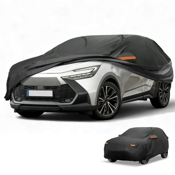 Funda de coche impermeable Unique Bargains para Toyota C-HR, protección contra el sol y la lluvia, película de aluminio negra