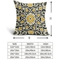 thumbnail image 5 of Black Yellow Boho Pillow Covers 18 X Inch Bohemian Ethnic Carpet Style Vintage Flower Print Decorative Throw Pillows Outdoor Linen Square Cushion Case Farmhouse Decor Set of 2, 5 of 6