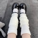 thumbnail image 4 of 2 pares de calcetines de punto blancos rayas rectas 52cm, 4 of 4