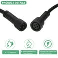 thumbnail image 2 of Uxcell Paquete de 5 Cables de Extensión a Prueba de Agua, Cable de 4 Pines de 9.84 Ft/3m con Conectores Masculinos y Femeninos IP67 para Focos [Negro], 2 of 7