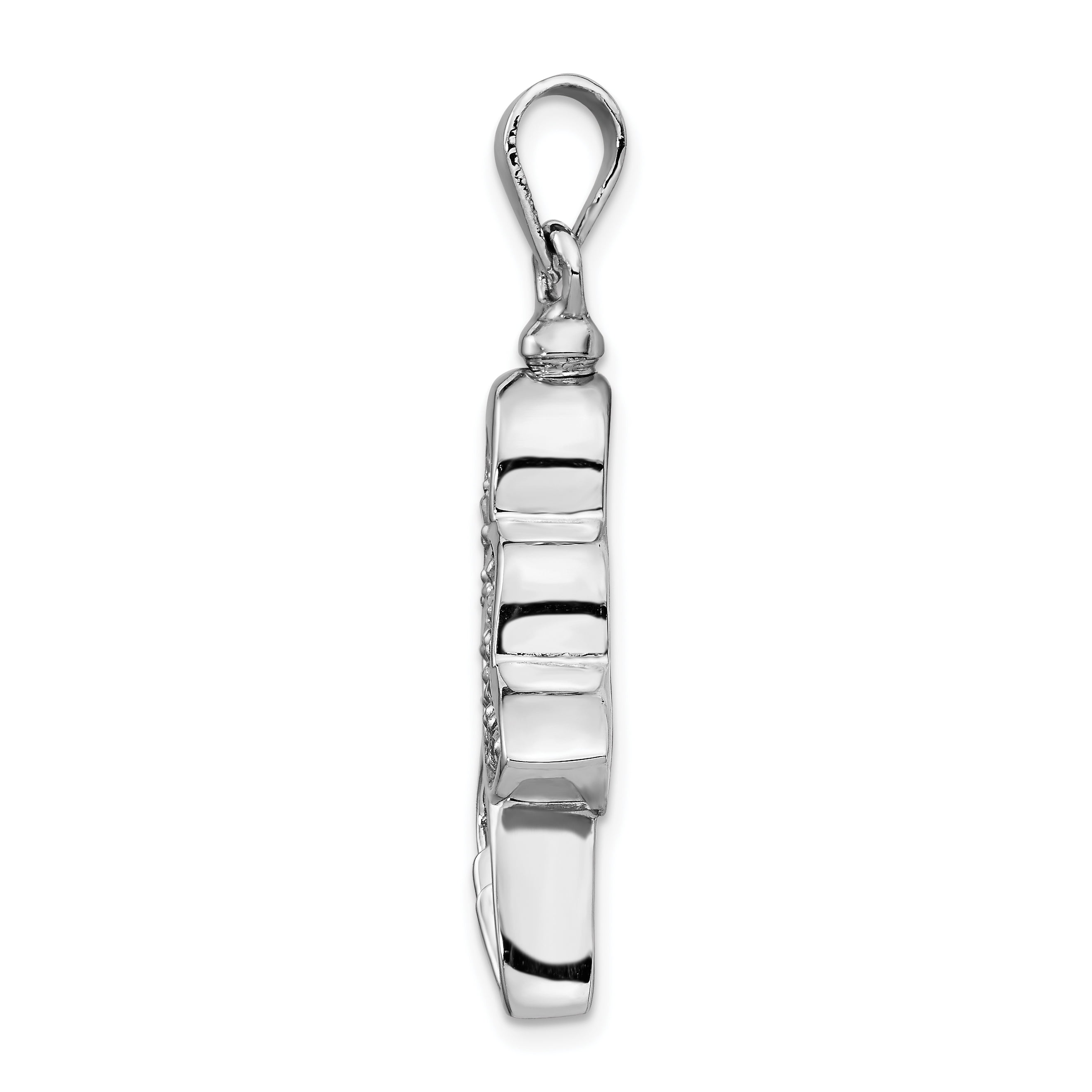 Princess Kylie Round Clear Cubic Zirconia Hanging Matching Set Rhodium Plated Sterling Silver