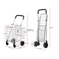 thumbnail image 3 of Costway Carro de Compras Plegable Portátil de Doble Cesta Mediano y Ligero de Gran Capacidad Carro Rodante de 4 Ruedas 43 x 52 x 95 cm, 3 of 9