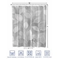 thumbnail image 4 of Split Shower Curtain for Transfer Bench, Silver Gray Leaves Fabric Shower Curtains for Bathroom, Vintage Abstract Branch Botanical Tub Sliding Transfer Bench Waterproof Bath Curtains 72"x96", 4 of 9