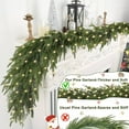 thumbnail image 4 of 6Ft Pre-lit Christmas Garland with LED Lights,Real Touch Artificial Cedar and Norfolk Pine Greenery Garland,Battery Operated Winter Garland for Mantle,Table,Wall,Indoor Outdoor Christmas Decorations, 4 of 6