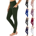 thumbnail image 2 of YuXingFu Cotton Pants Women Summer Women's Solid Color Pocket High-Waisted Yoga Leggings Sportswear Underwear Blue XL, 2 of 8