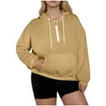 thumbnail image 2 of JUSLIO Plus Size Womens Blouses Zipper Solid Hoodies Fashion Long sleeve Hoodies Khaki XL, 2 of 4