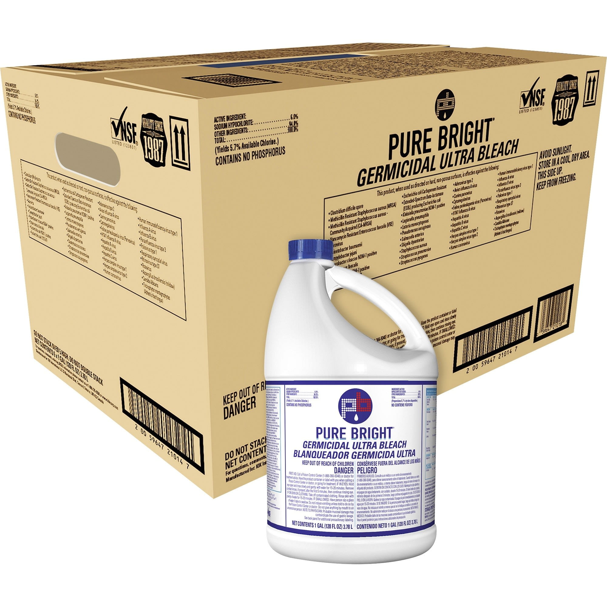 KIK, KIK8635042CT, Custom Pure Bright Germicidal Ultra Bleach, 6 / Carton -  Walmart.com