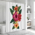 thumbnail image 6 of Pink Red Yellow Hibiscus Bathroom Shower Curtains with 12 Hooks Polyester Waterproof Shower Curtain for Stalls and Bathtubs Farmhouse Tropical Floral Decorative Bathroom Privacy Curtain 36x72 Inches, 6 of 9