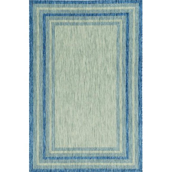 7 ft. 10 in. x 10 ft. 10 in. UV-Treated Polypropylene Grey & Denim Area Rug