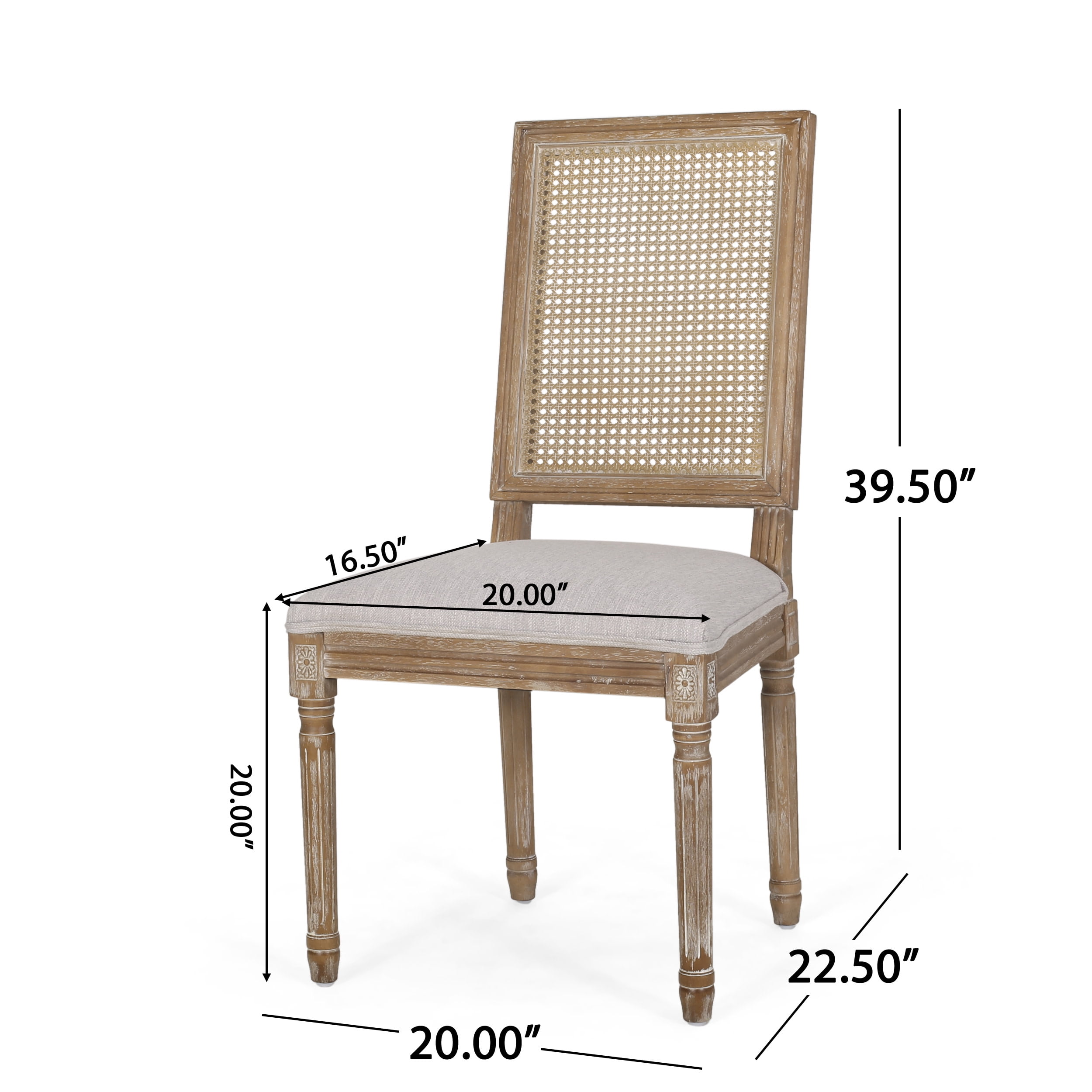 Noble House Beckstrom Wood and Cane 7-Piece Expandable Dining Set, Light Gray and Natural