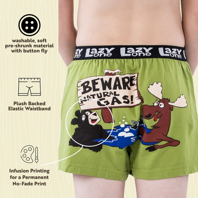LazyOne Funny Animal Boxers, Novelty Boxer Shorts, Humorous Kids