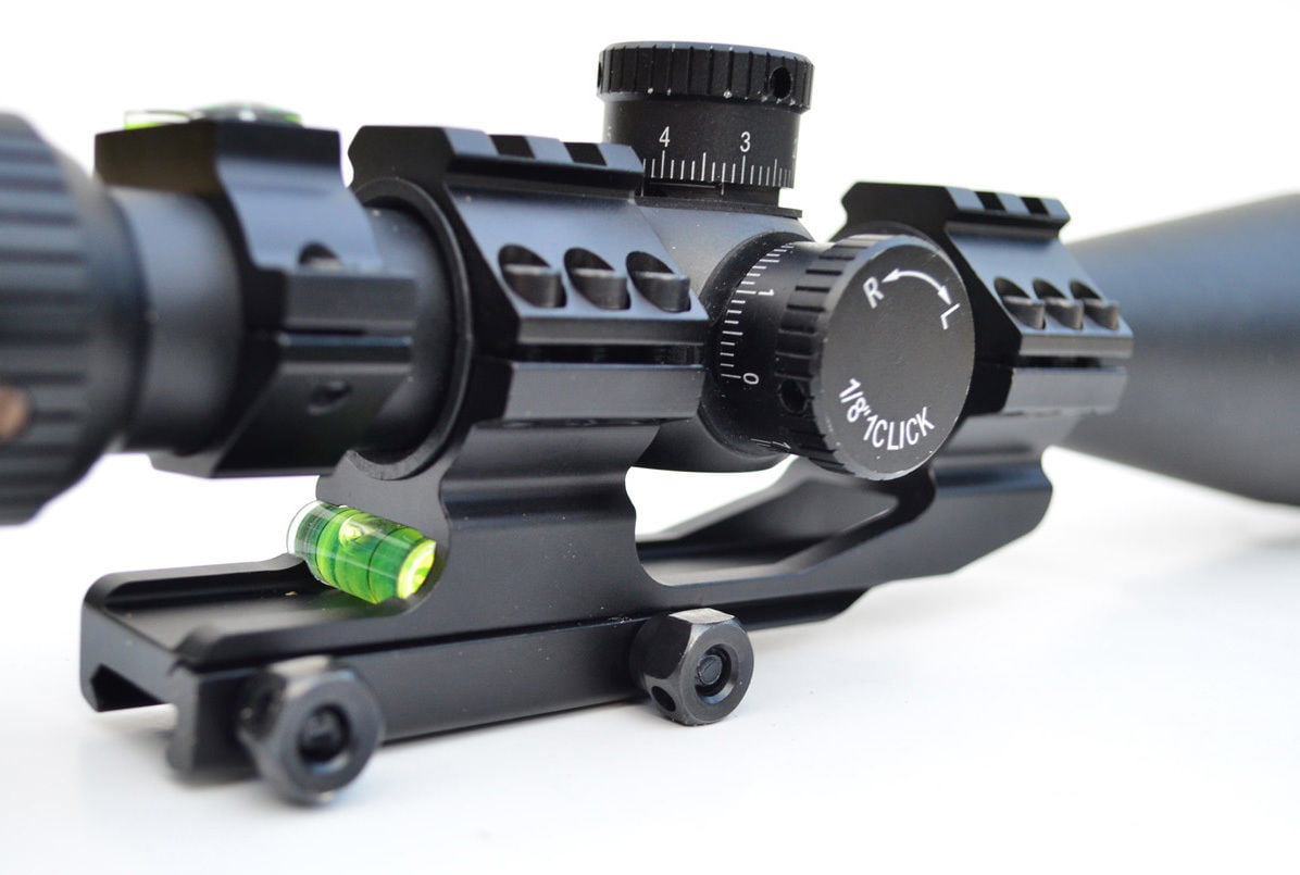 1"/30mm Tube Rifle Scope Rings Tactical Sight Mount Adapter With Bubble Level 