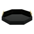 thumbnail image 5 of Kate and Laurel Lipton Decorative Modern Octagon Tray, 18 x 18, Black and Gold, Chic Serving Tray for Storage, Organization, and Display, 5 of 7
