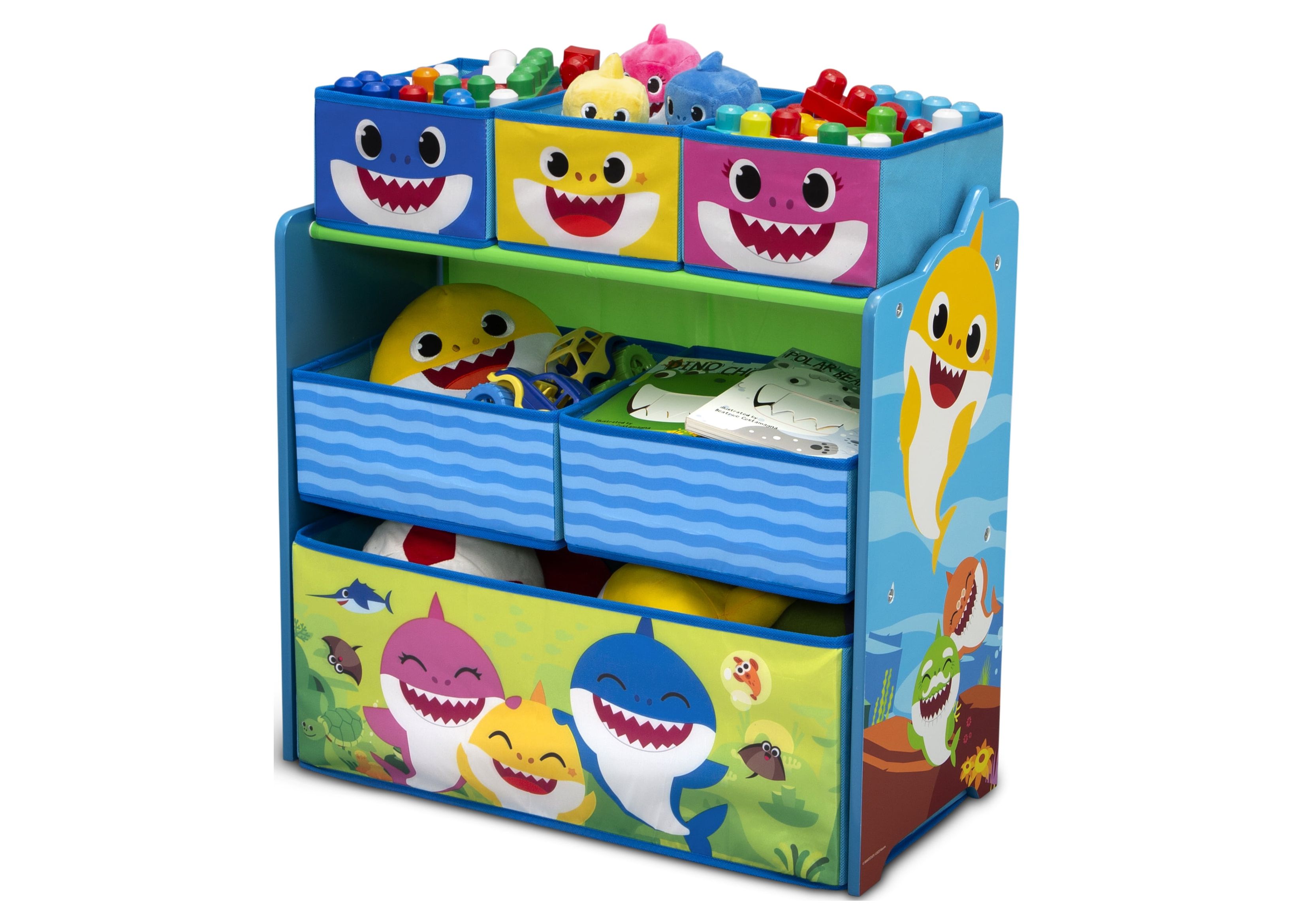 Baby Shark 4-Piece Room-in-a-Box Bedroom Set by Delta Children - Includes Sleep & Play Toddler Bed, 6 Bin Design & Store Toy Organizer and Art Desk with Chair - image 3 of 19